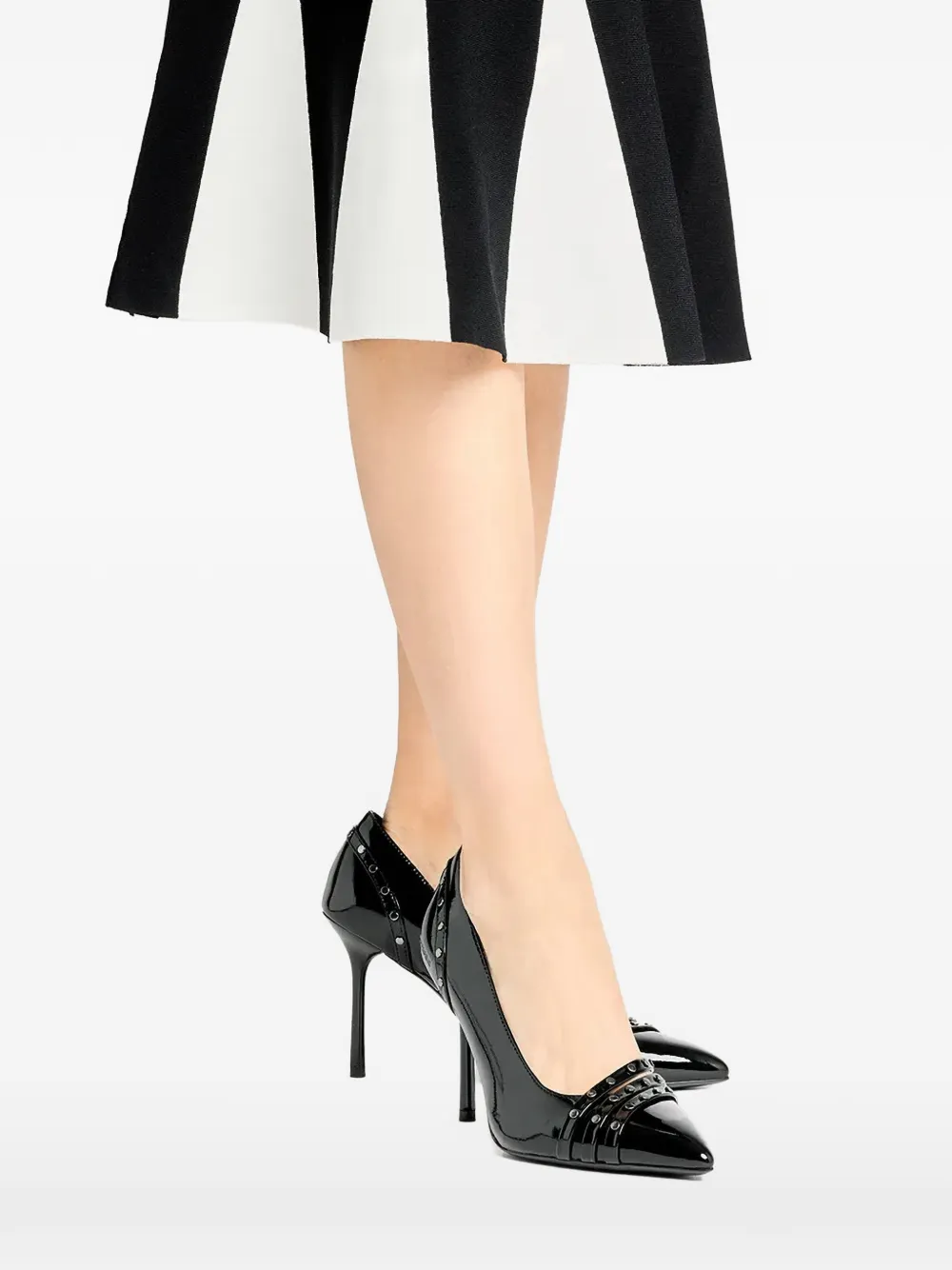 Karl Lagerfeld 105mm Sarabande Studded Pointed Pumps In Black
