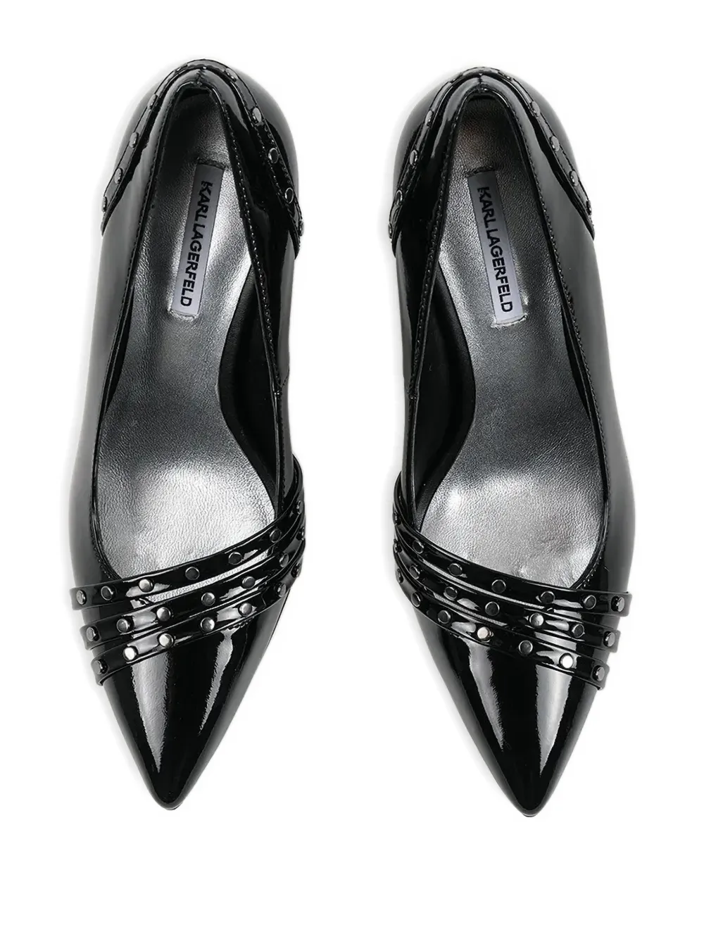 Karl Lagerfeld 105mm Sarabande Studded Pointed Pumps In Black
