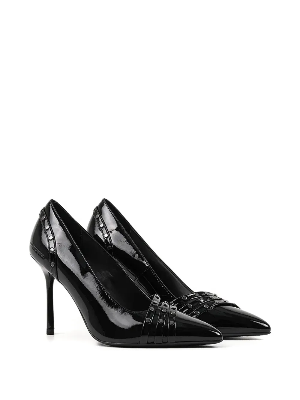 Karl Lagerfeld 105mm Sarabande Studded Pointed Pumps In Black