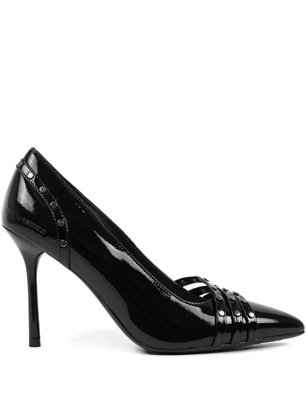 Karl Lagerfeld 105mm Sarabande Studded Pointed Pumps In Black