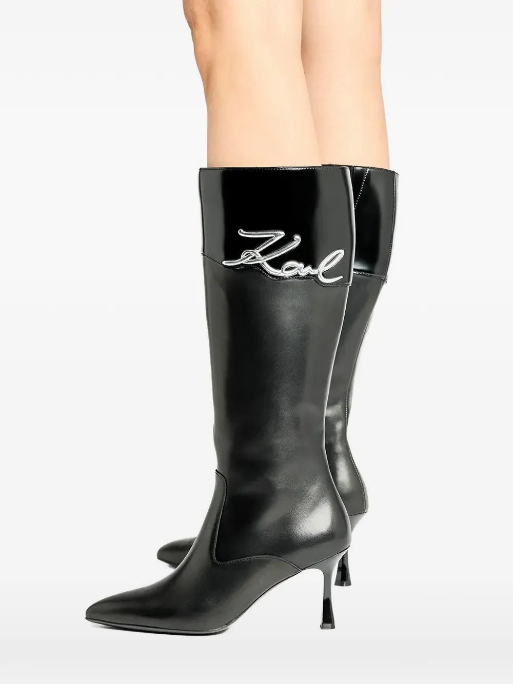 Karl Lagerfeld 80mm Sienna Pointed-toe Boots In Black