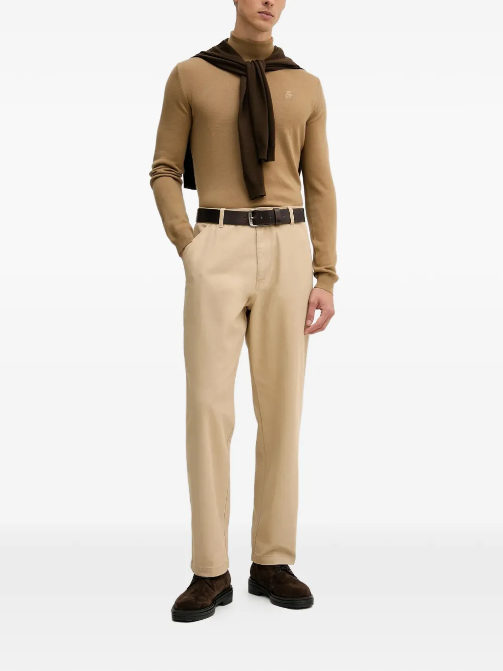 Karl Lagerfeld roll-neck logo sweater - Bruin