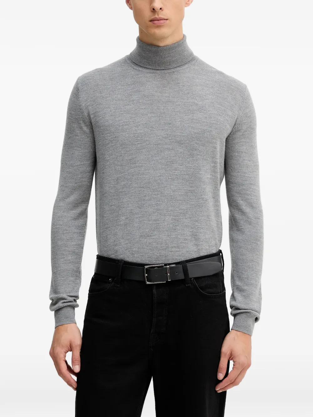 Karl Lagerfeld turtleneck logo sweater | Grey | Image 1