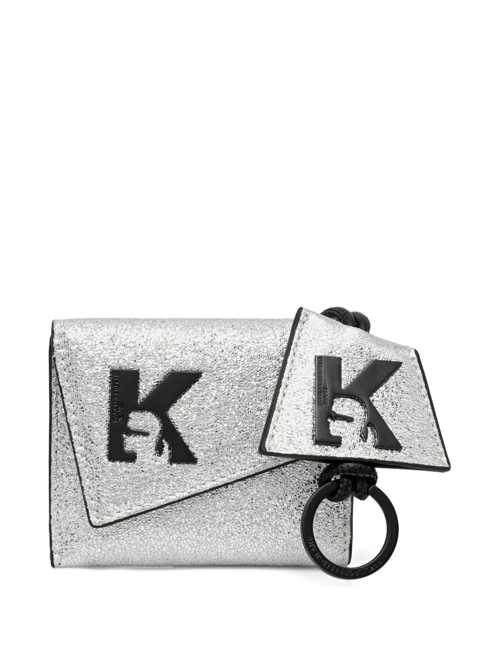 Karl Lagerfeld Jeans Logo-patch Charm Wallet Set (set Of Two) In Black