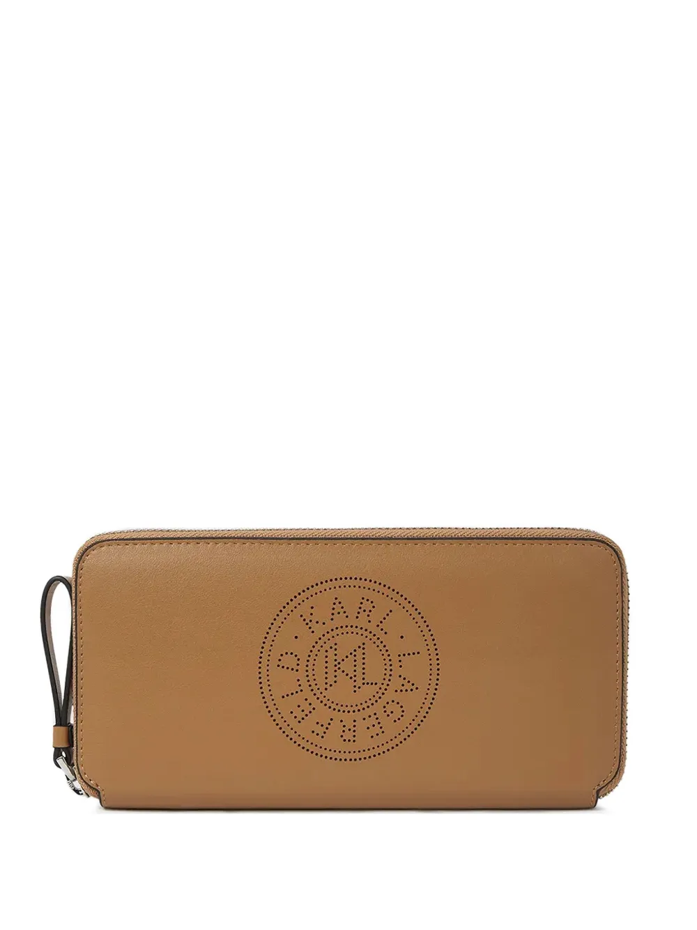 Karl Lagerfeld logo-perforated wallet - Marrone
