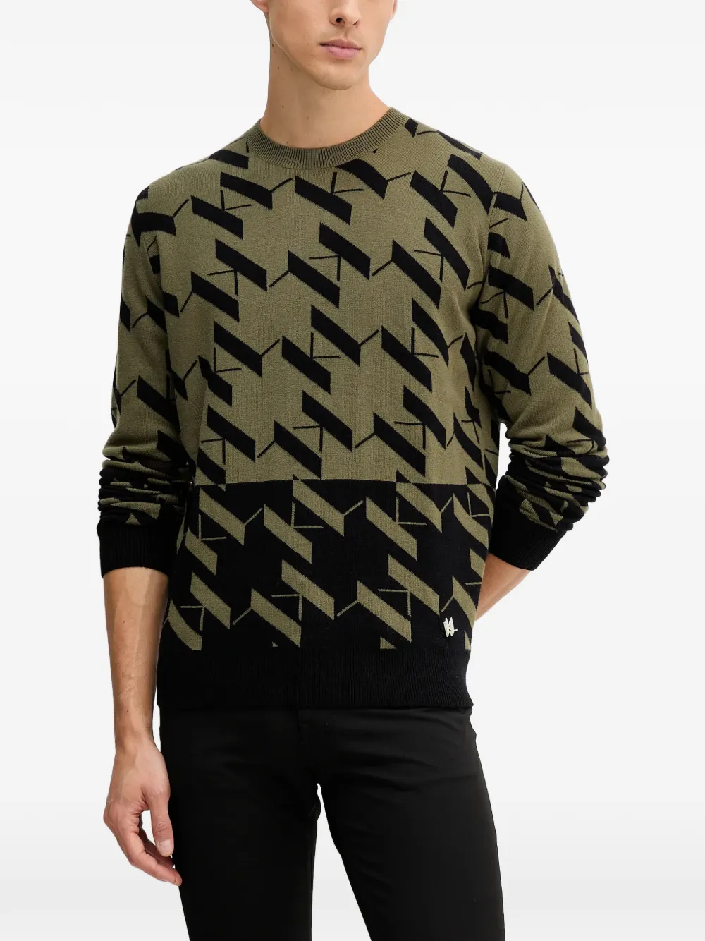 Karl Lagerfeld logo-pattern sweater | Green | Image 1