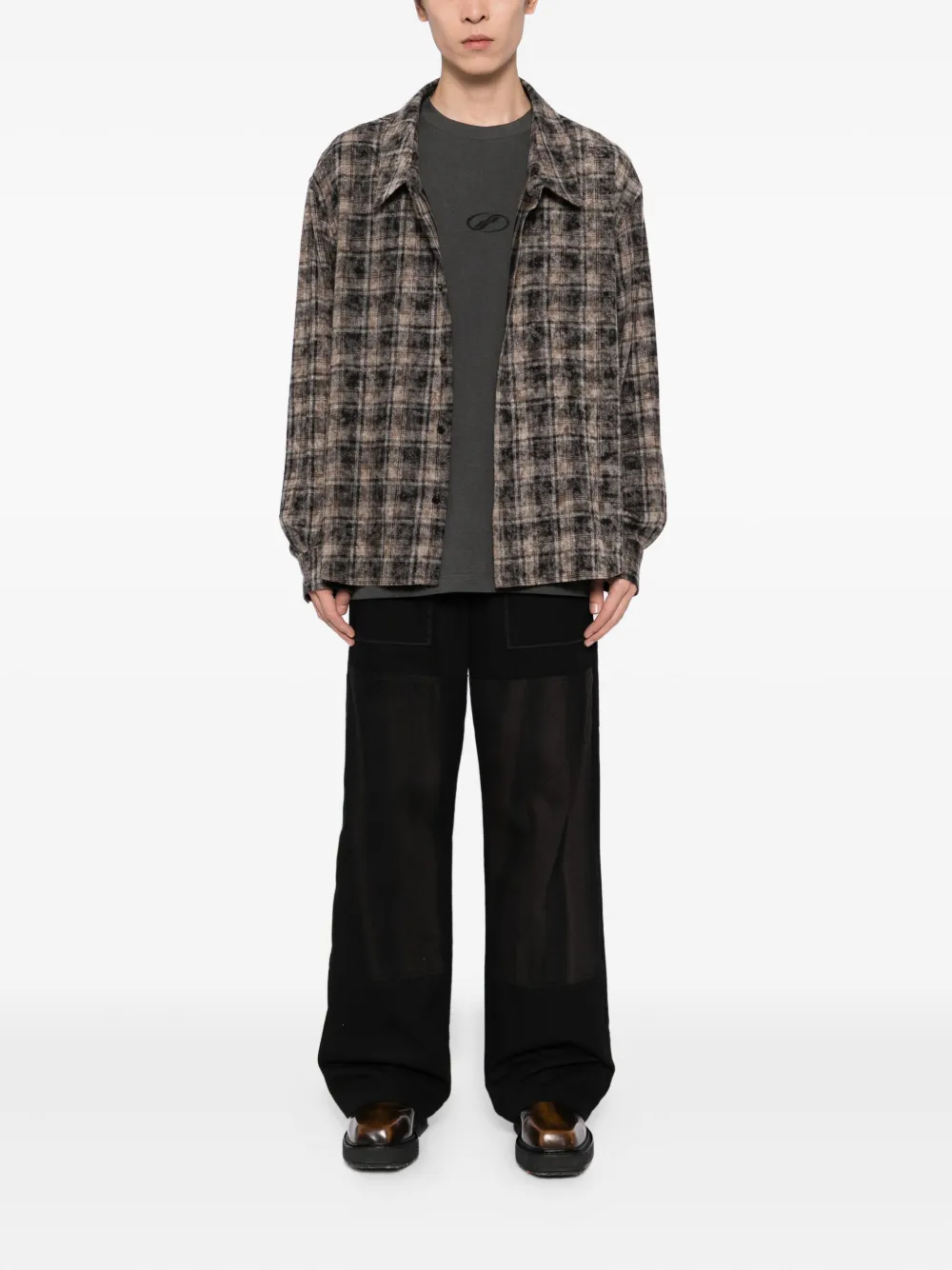 We11done plaid buttoned T-shirt | Image 2