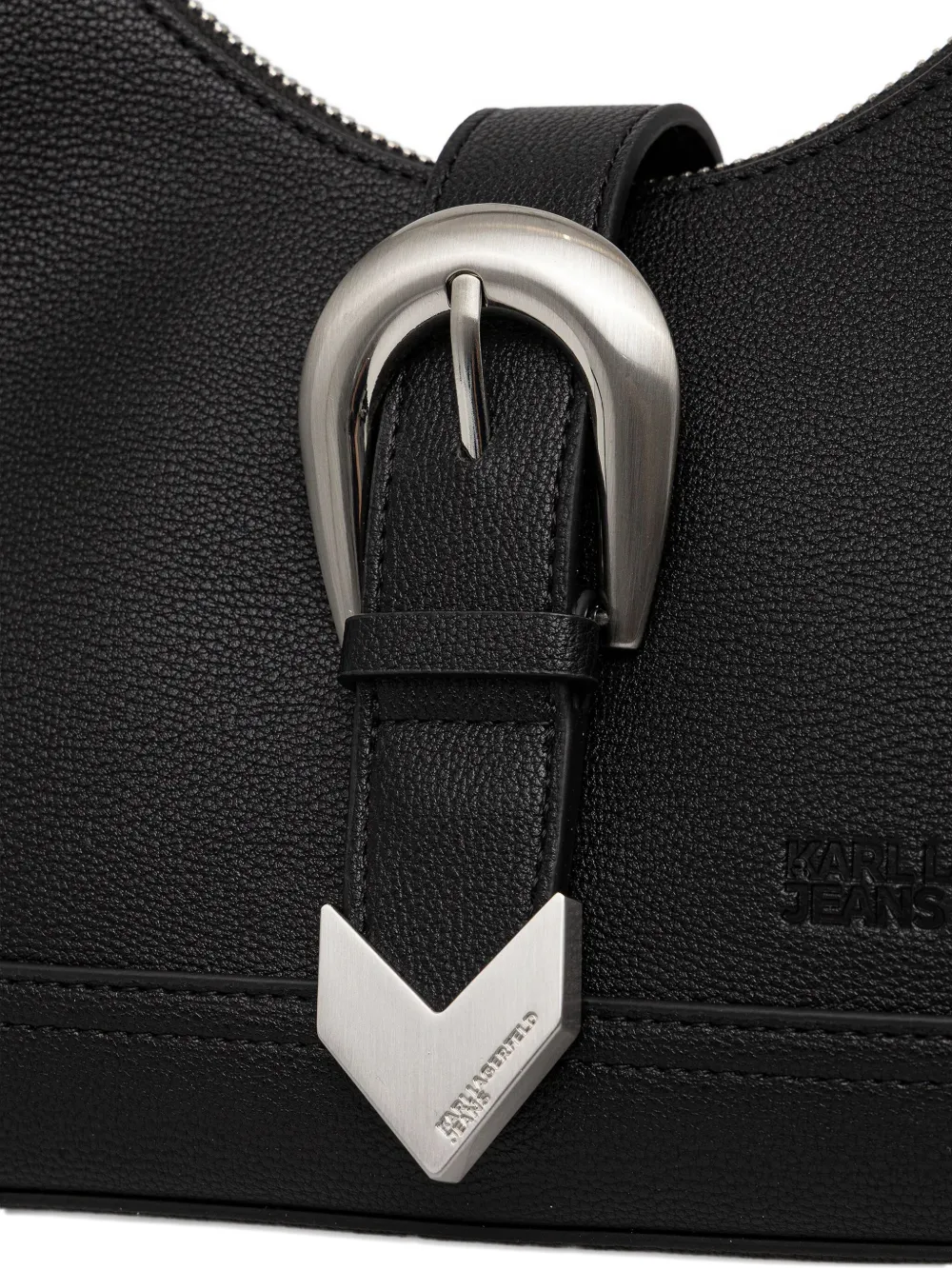 Karl Lagerfeld Jeans Buckled-strap Shoulder Bag In Black