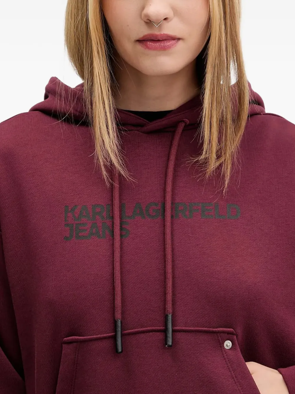 Karl Lagerfeld Jeans Hoodie met logoprint Rood