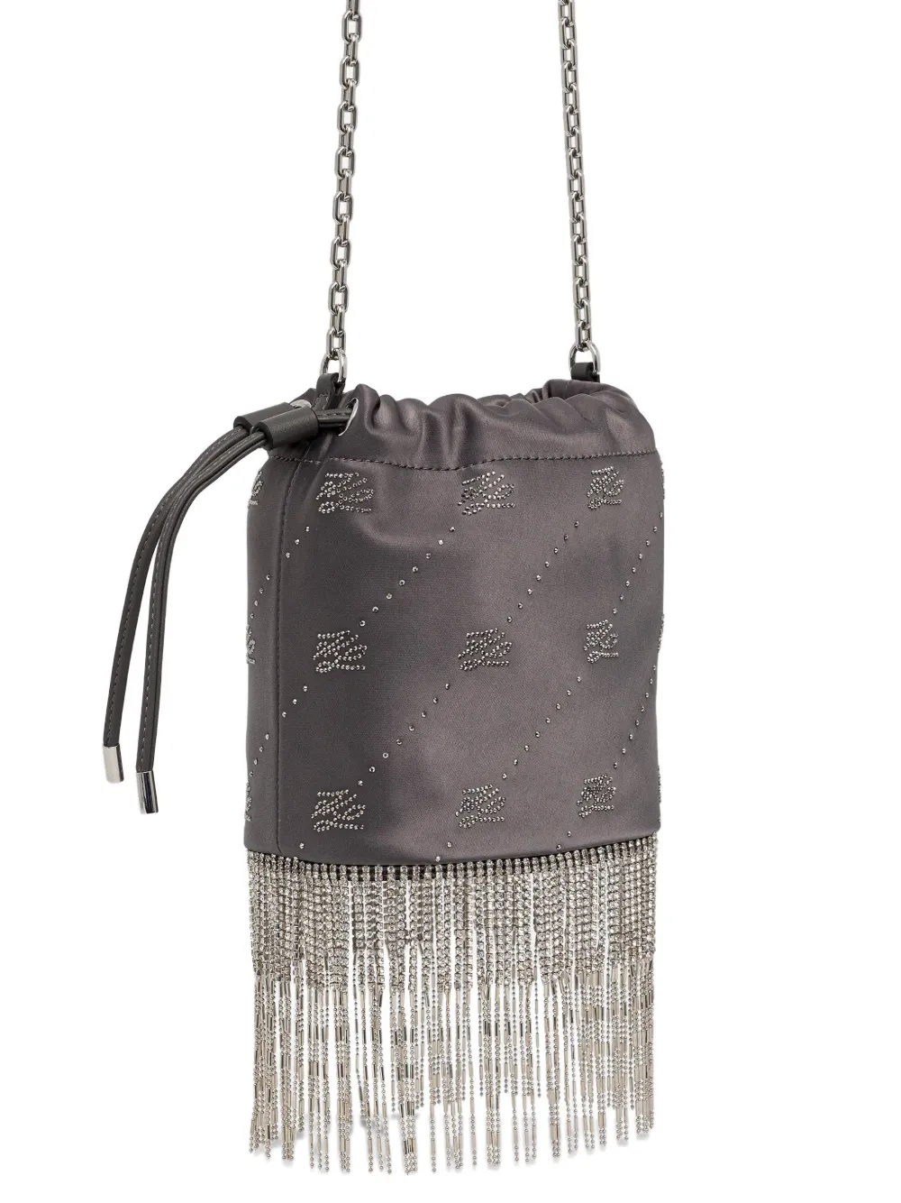 Karl Lagerfeld Logo-pattern Bucket Bag In Gray