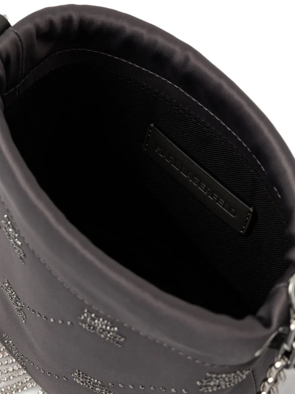Karl Lagerfeld Logo-pattern Bucket Bag In Gray