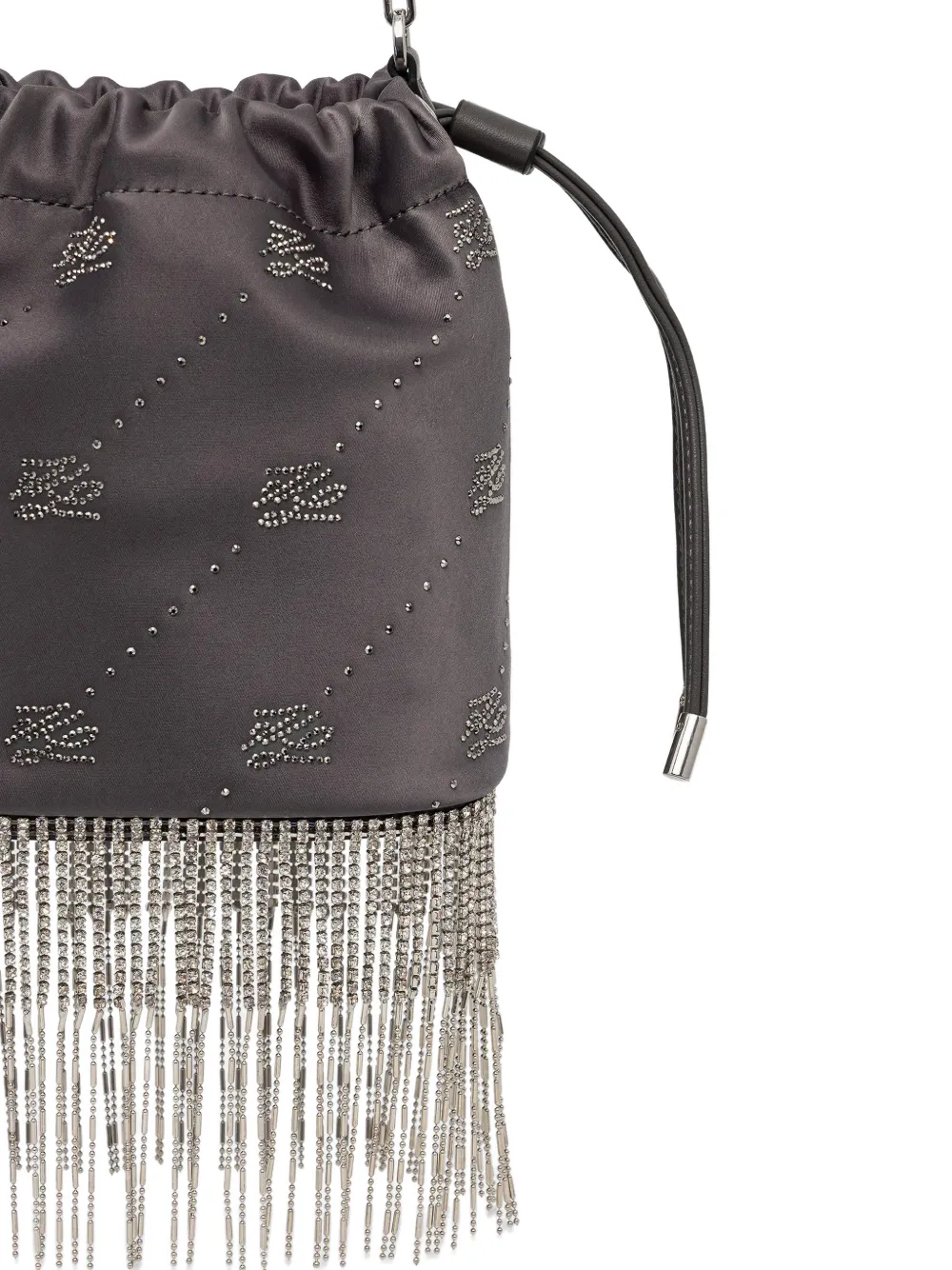 Karl Lagerfeld Logo-pattern Bucket Bag In Gray