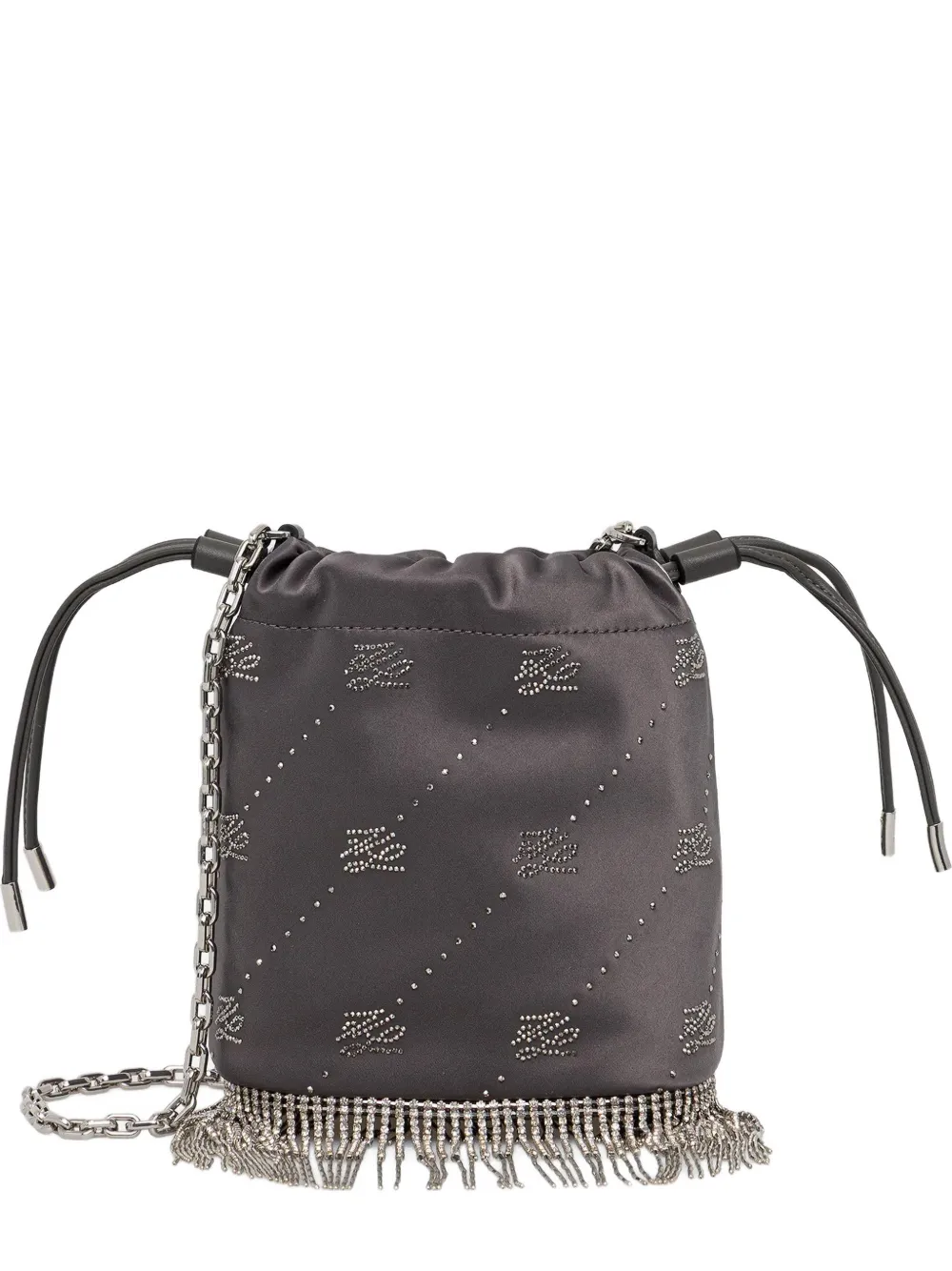 Karl Lagerfeld Logo-pattern Bucket Bag In Gray