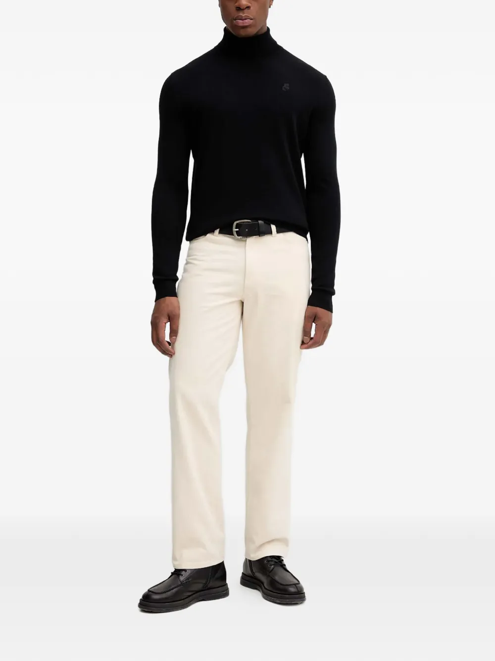 Karl Lagerfeld roll-neck logo sweater - Zwart