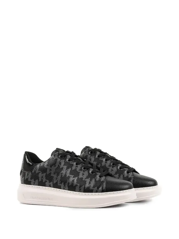 Karl Lagerfeld Patterned Platform Sneakers | Black | FARFETCH JO