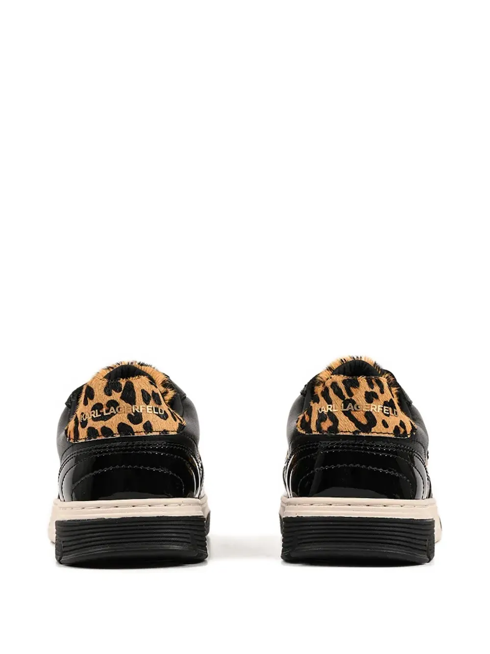 Karl Lagerfeld Sneakers met luipaardprint en logo Zwart