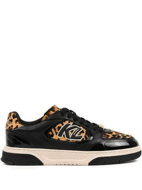 Karl Lagerfeld logo leopard-print sneakers