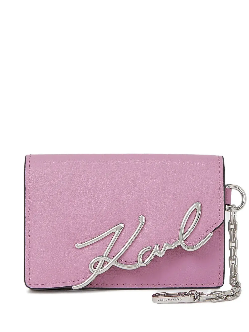 Karl Lagerfeld Logo Chain Wallet In Pink