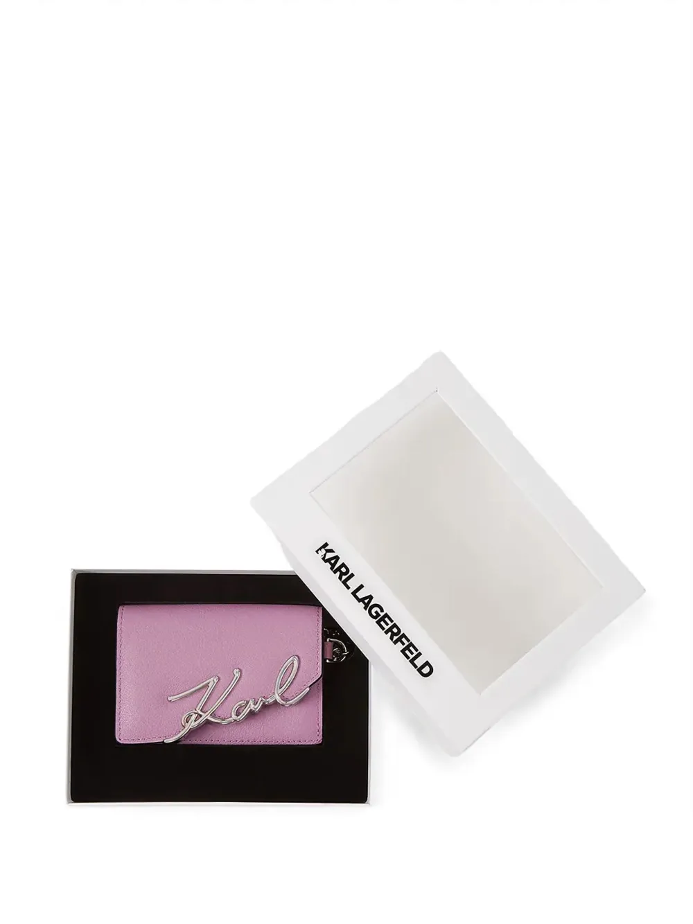 Karl Lagerfeld Portemonnee met logo ketting Roze