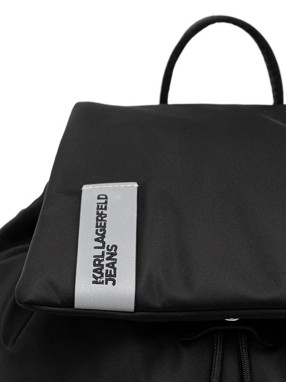 Karl Lagerfeld Jeans Flap-top Drawstring Backpack In Black