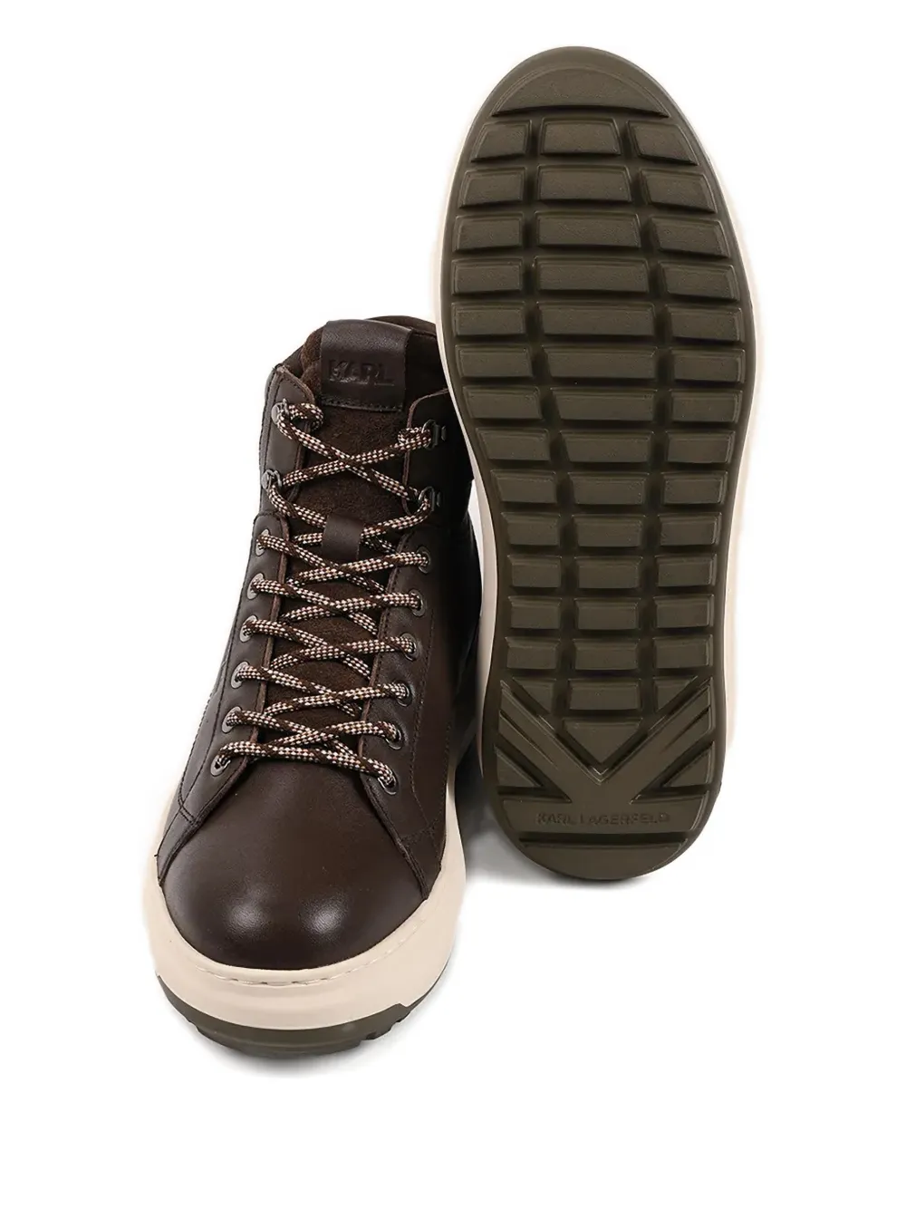 Karl Lagerfeld Kapri Lug Padded-detail Hiking Boots In Brown