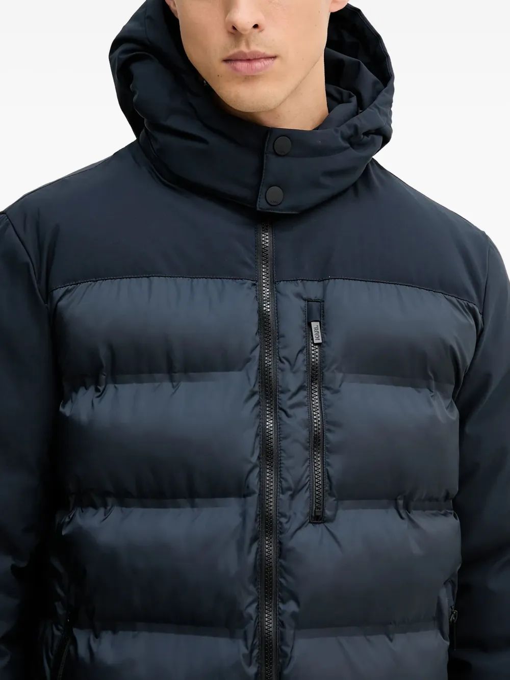 Karl Lagerfeld Hooded Jacket In Blue