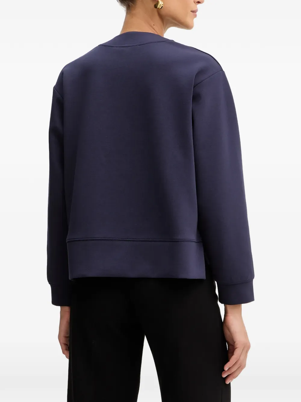 Karl Lagerfeld Jersey Cropped Jacket In Blue