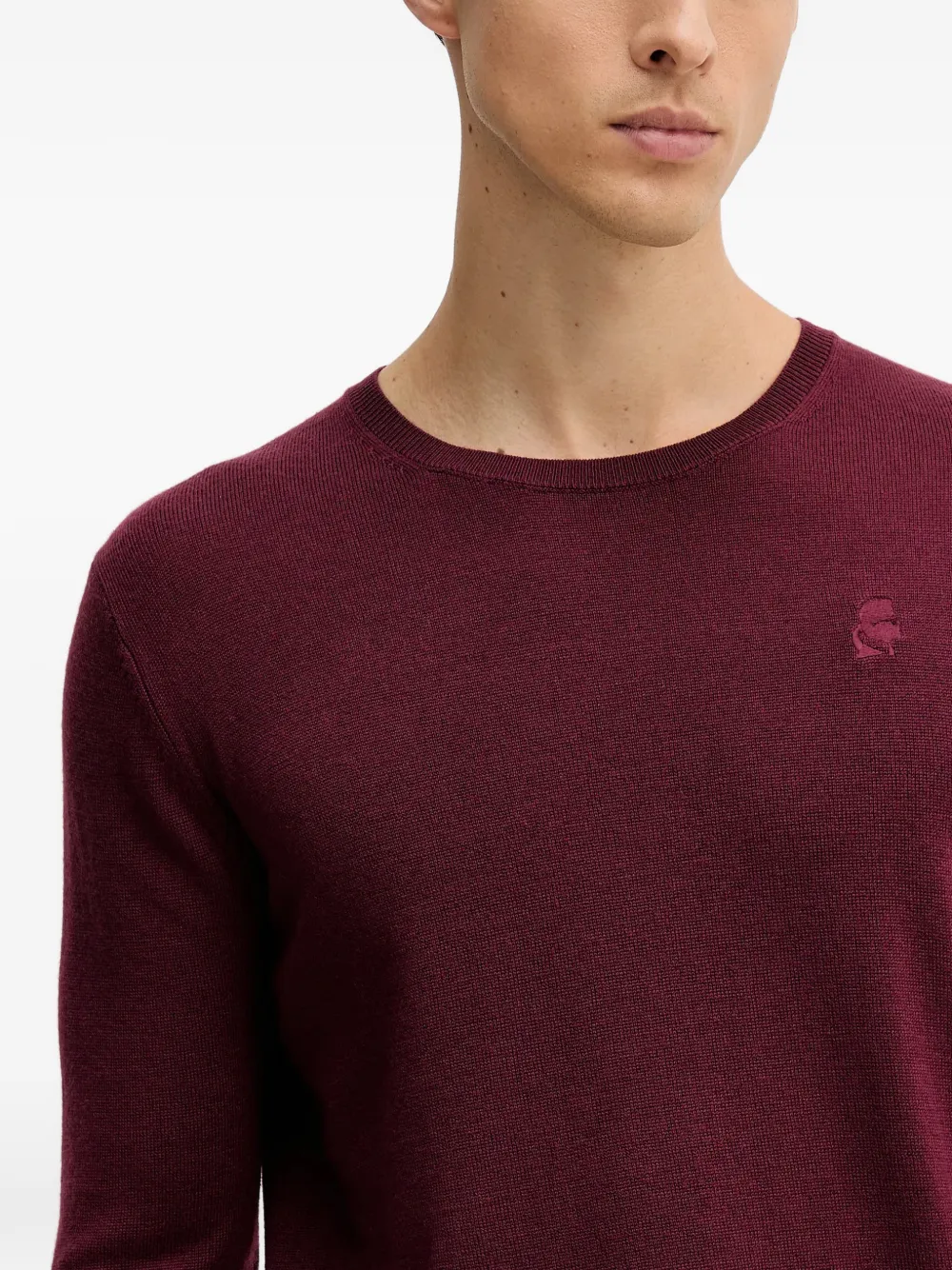 Karl Lagerfeld Trui met ronde hals en logo Rood