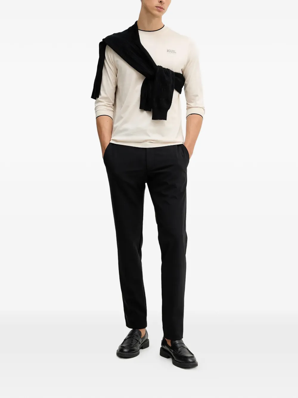 Karl Lagerfeld crew-neck long-sleeve T-shirt - Wit