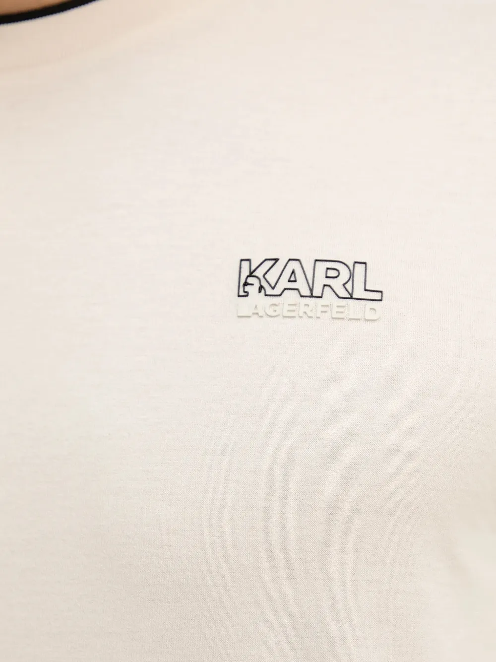 Karl Lagerfeld Crew-neck Long-sleeve T-shirt In White