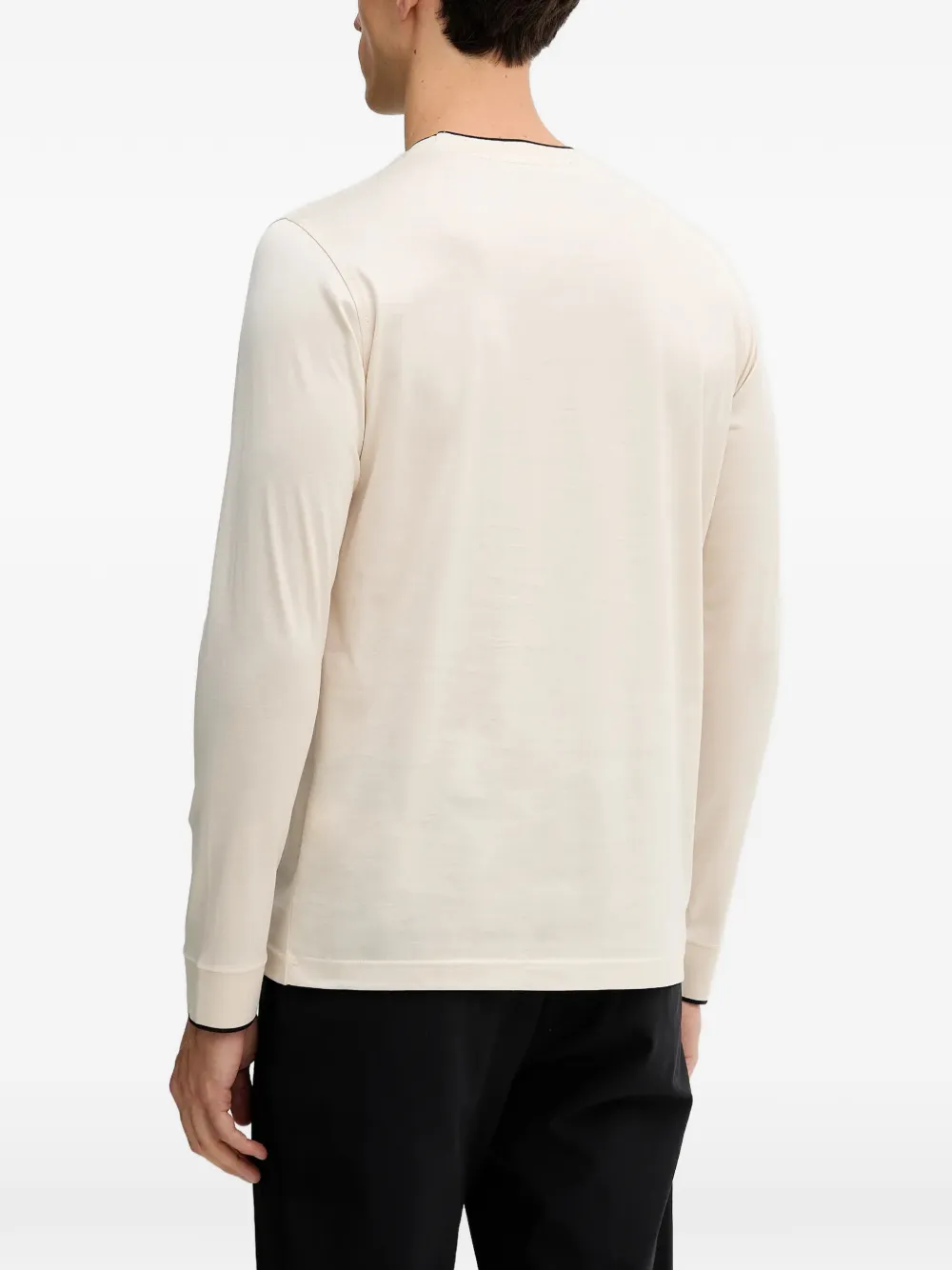 Karl Lagerfeld Crew-neck Long-sleeve T-shirt In White