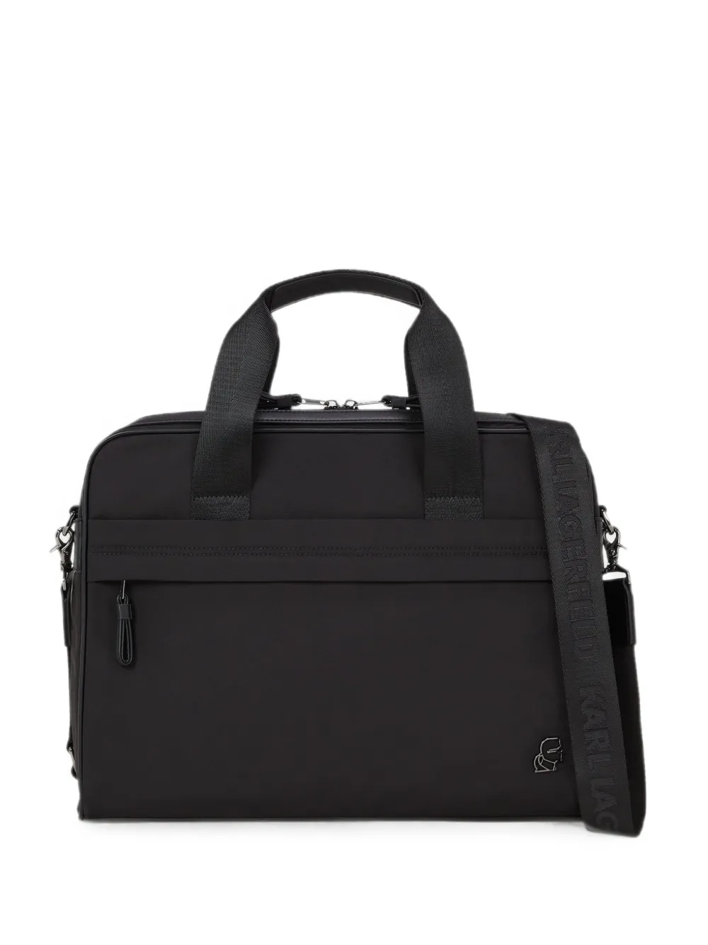 Karl Lagerfeld logo-appliqué laptop bag - Schwarz