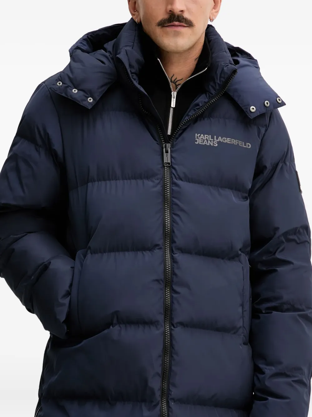 Karl Lagerfeld Jeans Donsjas met capuchon Blauw