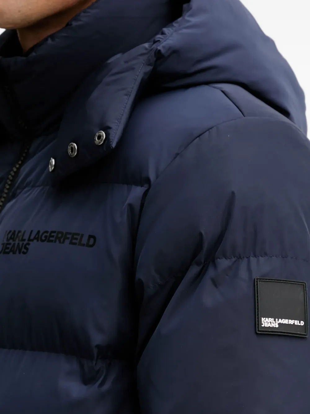 Karl Lagerfeld Jeans Donsjas met capuchon Blauw