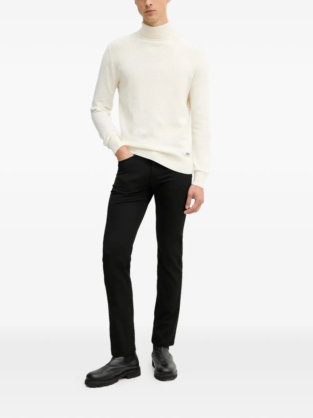 Karl Lagerfeld logo-patch trousers | Regular & Straight-Leg Trousers | Image 2