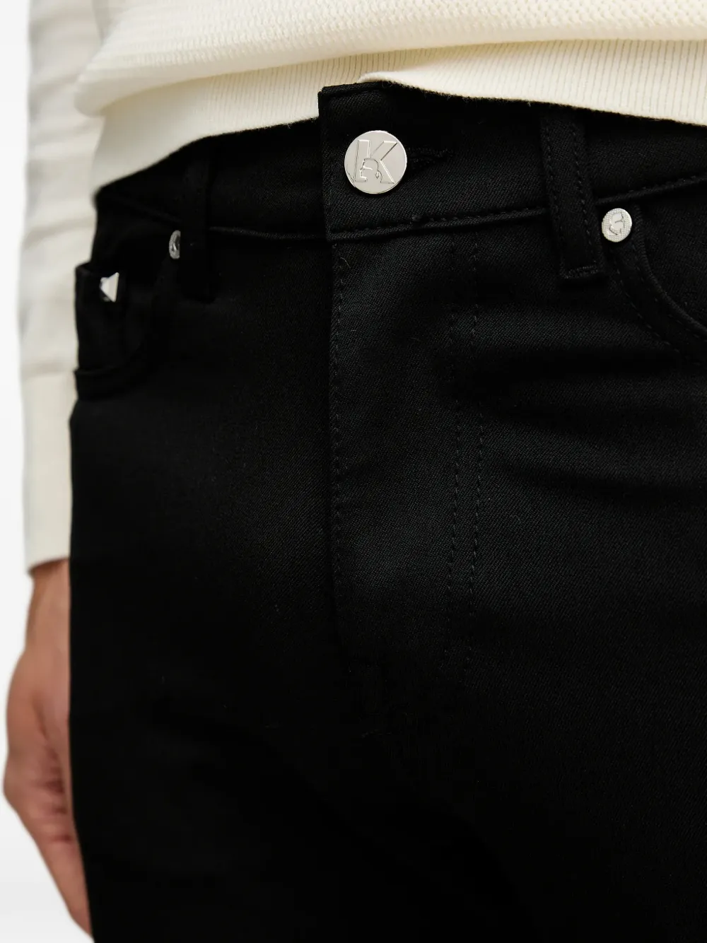 Karl Lagerfeld Broek met logopatch Zwart