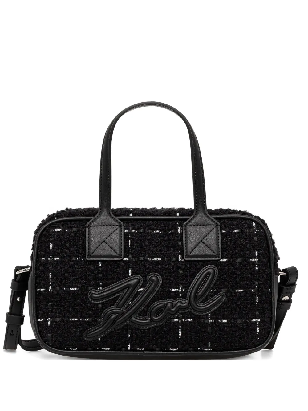 Karl Lagerfeld ロゴアップリケ ハンドバッグ - ブラック