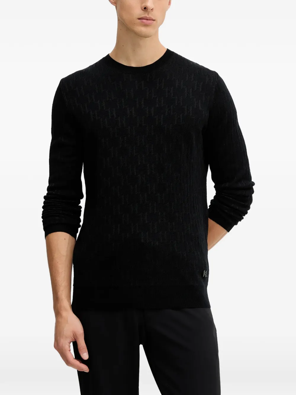 Karl Lagerfeld logo-pattern sweater | Black | Image 1