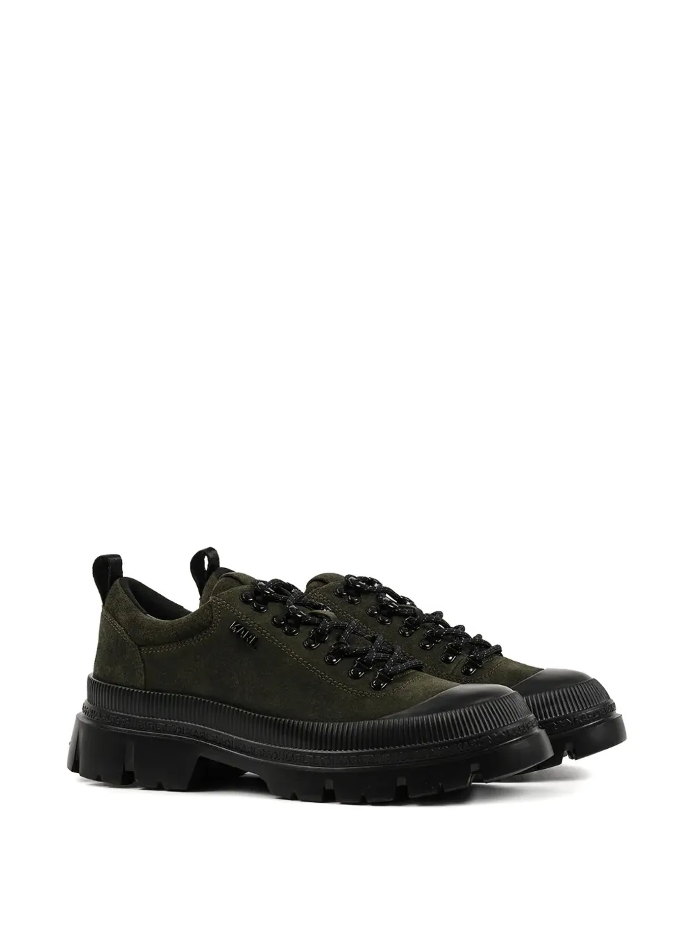 Karl Lagerfeld Trekka Lace-up Lug-sole Sneakers In Green