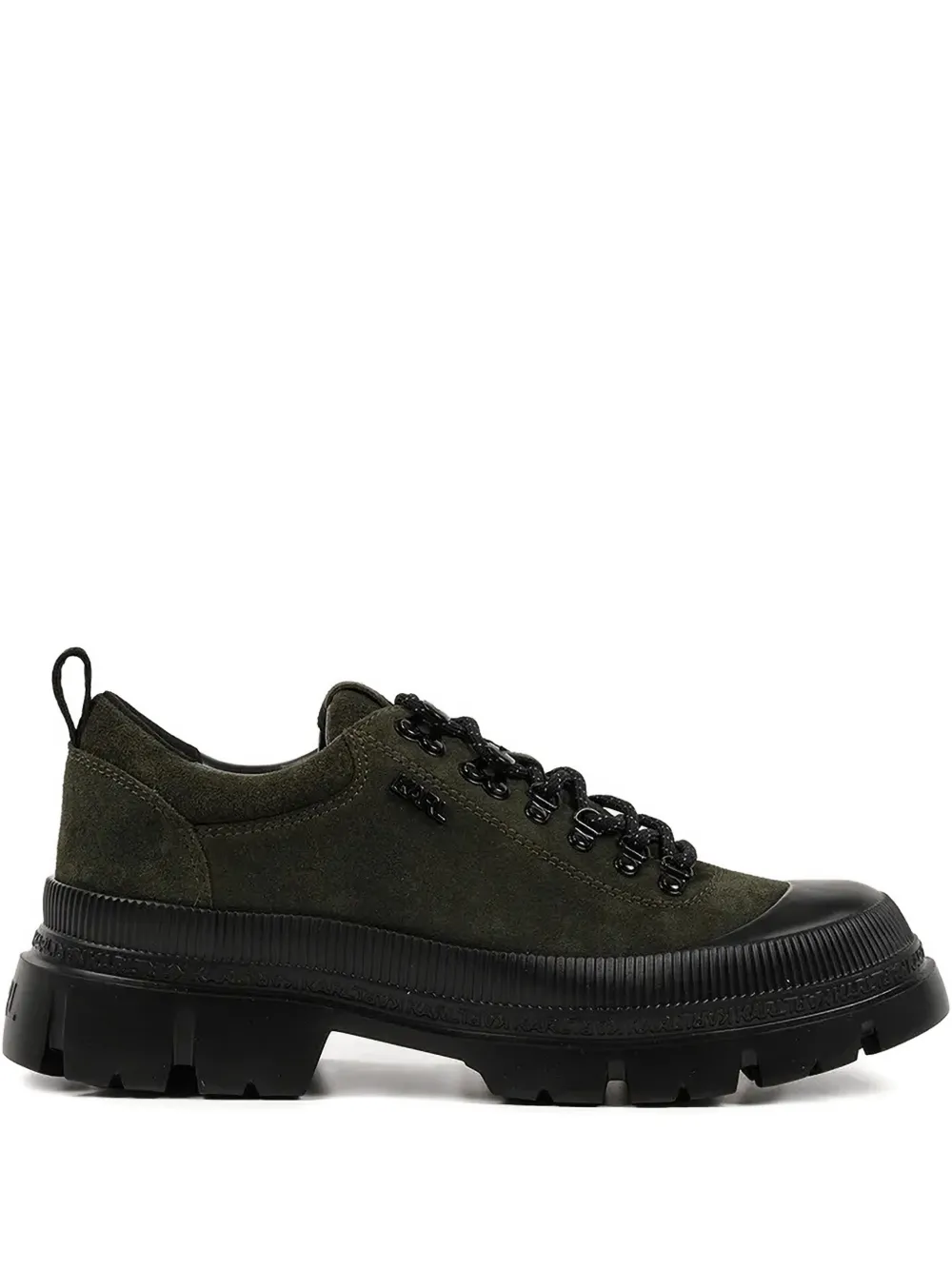 Karl Lagerfeld Trekka Lace-up Lug-sole Sneakers In Green