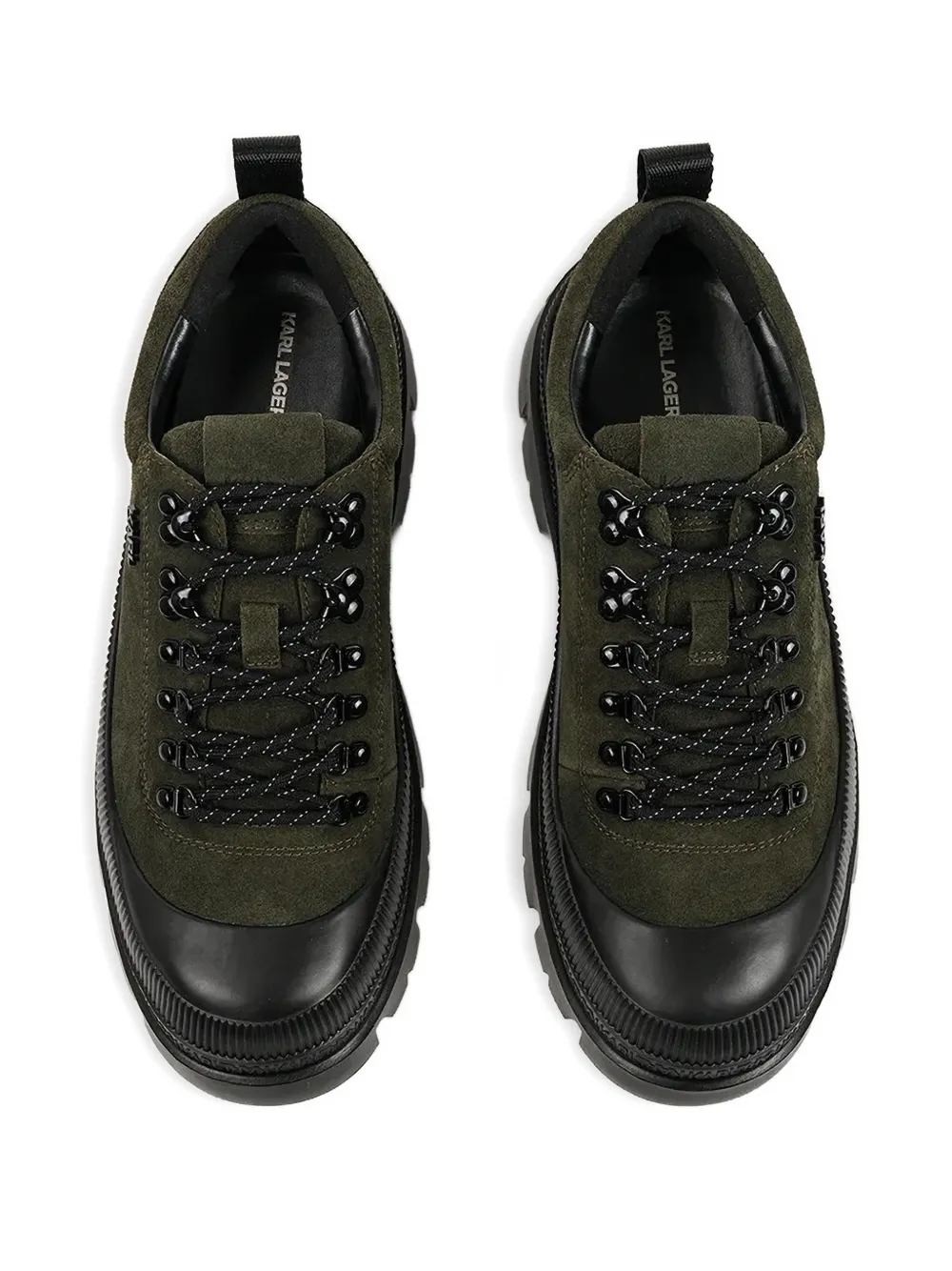Karl Lagerfeld Trekka Lace-up Lug-sole Sneakers In Green