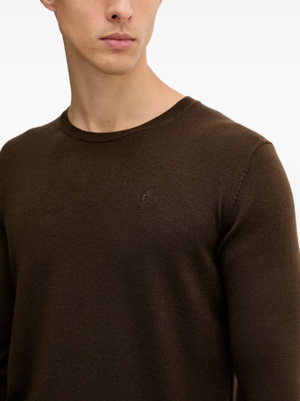 Karl Lagerfeld Trui met ronde hals en logo Bruin