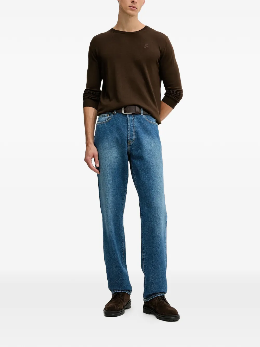 Karl Lagerfeld logo crew-neck sweater - Bruin