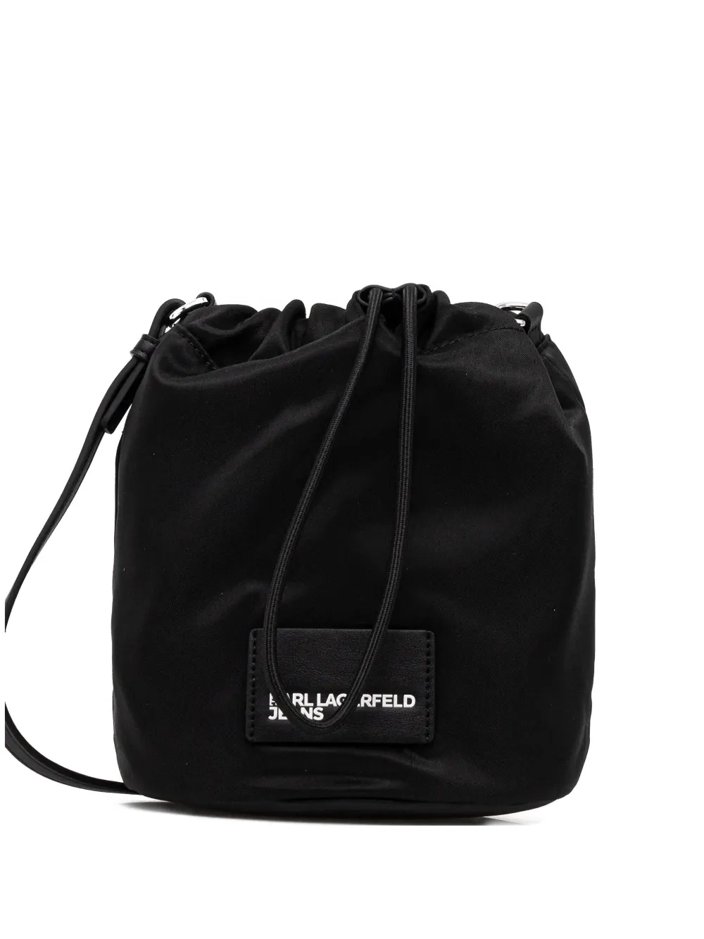Karl Lagerfeld Jeans drawstring logo-patch cross body bag - Nero