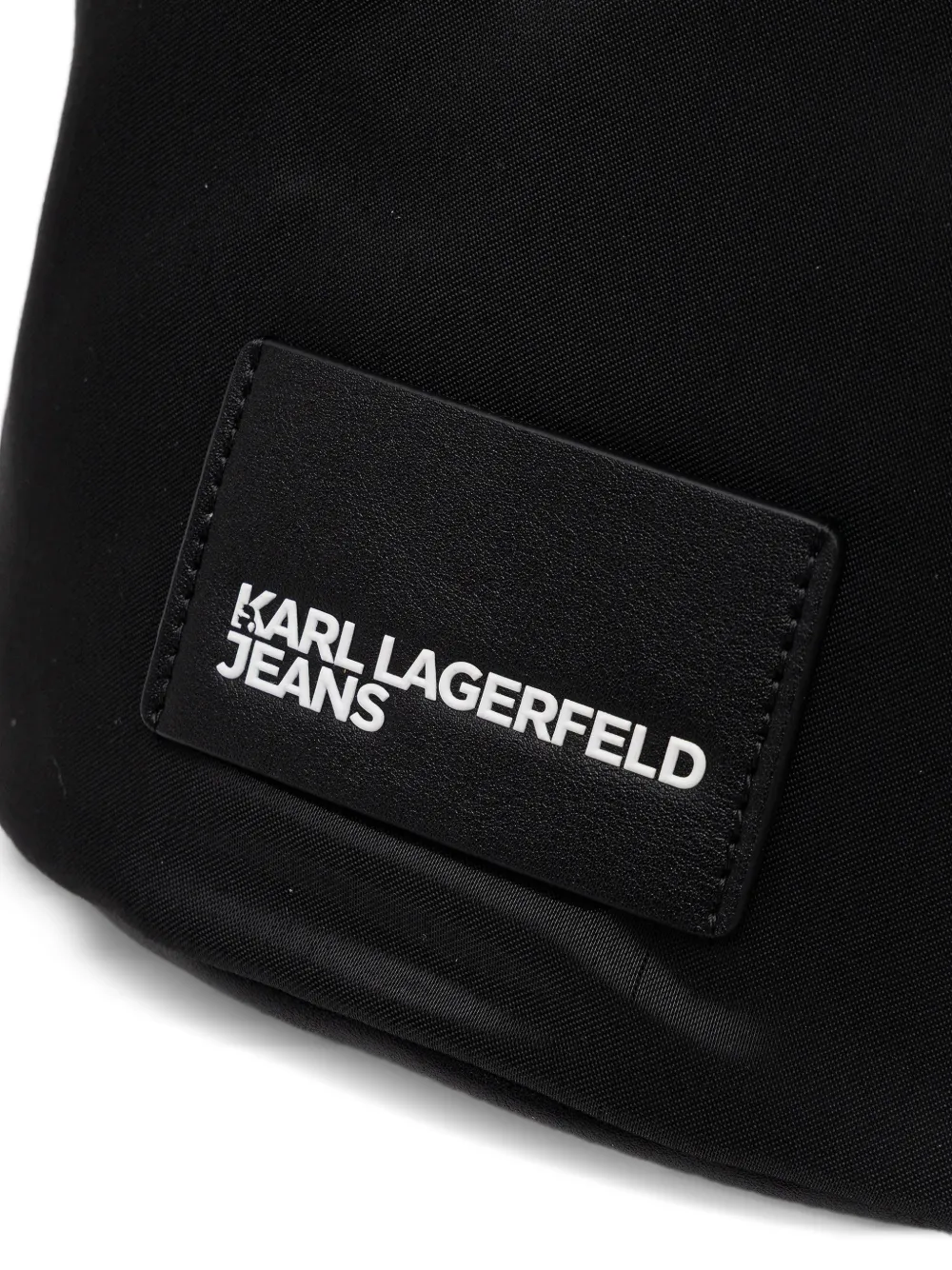 Drawstring Logo-Patch Cross Body Bag