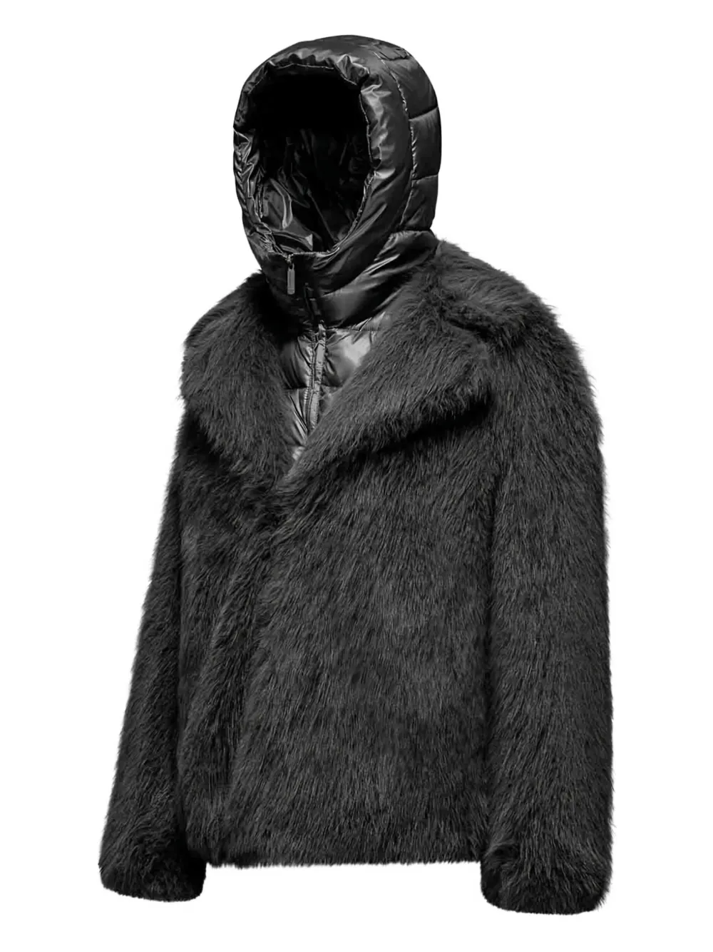 bomboogie Jack met enkele rij knopen en afneembare capuchon Zwart