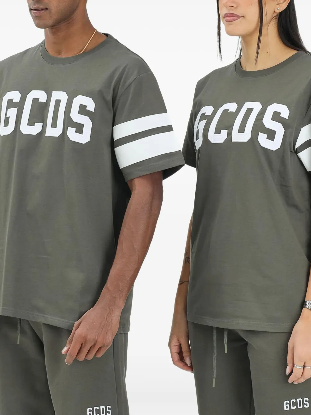 GCDS logo stripe T-shirt - Grijs