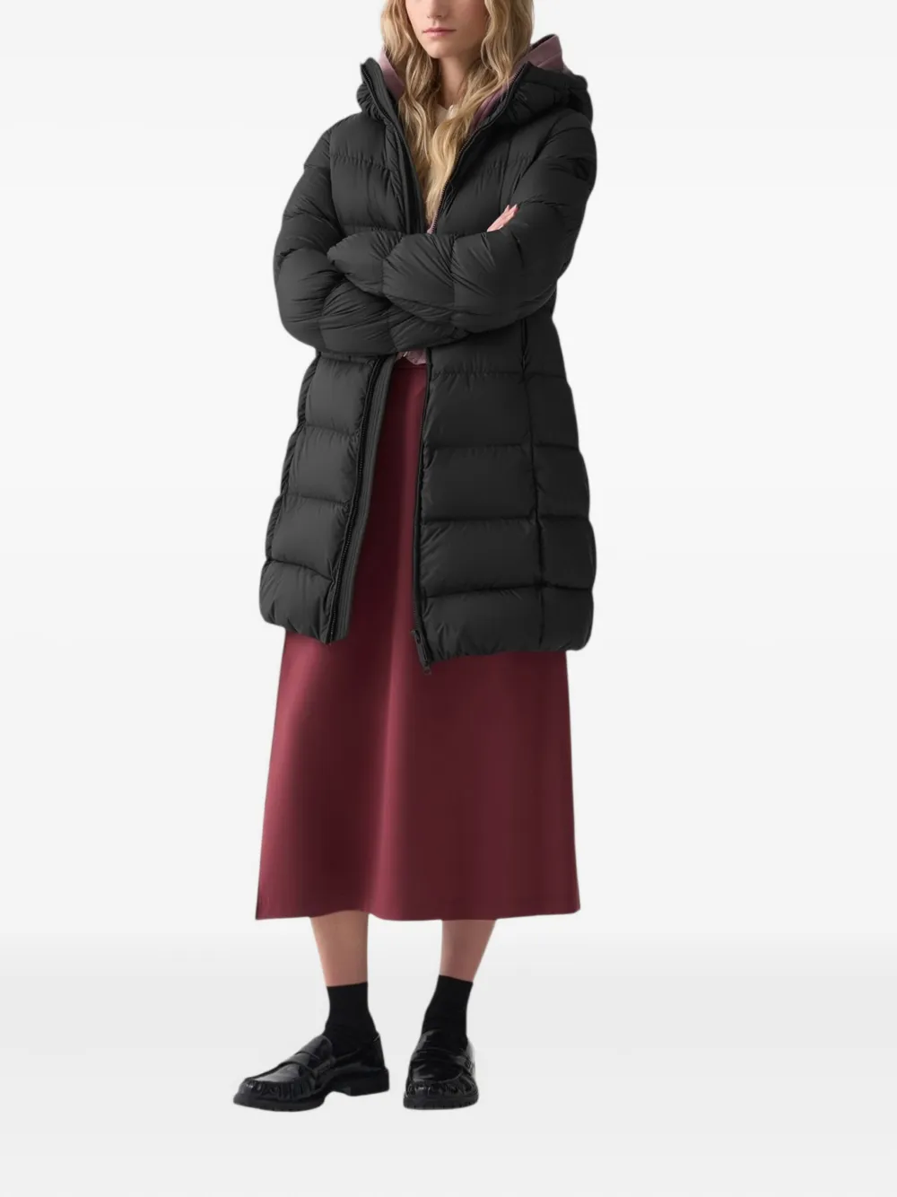 Colmar Piumino Hooded Coat In Black