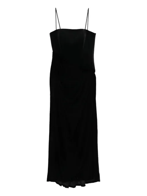 Curiel draped-detail velvet dress 