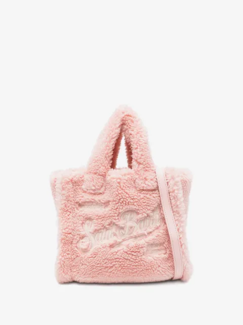 MC2 Saint Barth Kids logo-embroidered fluffy tote bag